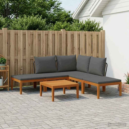 vidaXL 6 pcs Solid Acacia Wood & Rope Natural 1