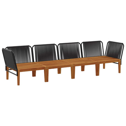 vidaXL 4 pcs Solid Acacia Wood & Rope Natural 3