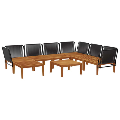 vidaXL 8 pcs Solid Acacia Wood & Rope Natural 4