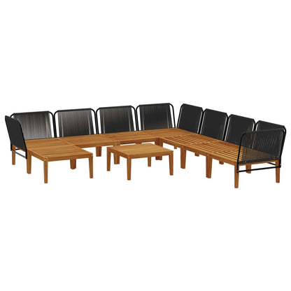 vidaXL 9 pcs Solid Acacia Wood & Rope Natural 4