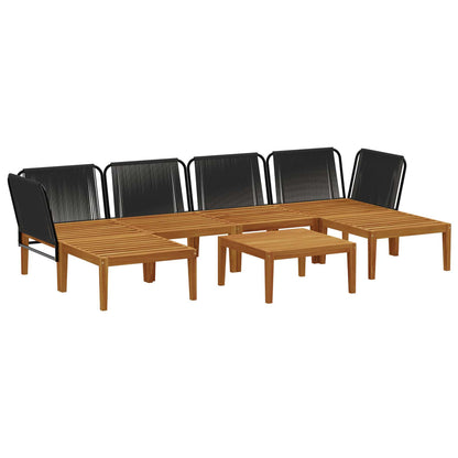 vidaXL 7 pcs Solid Acacia Wood & Rope Natural 4