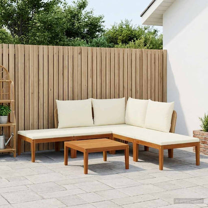 vidaXL 6 pcs Solid Acacia Wood & Rope Natural 1