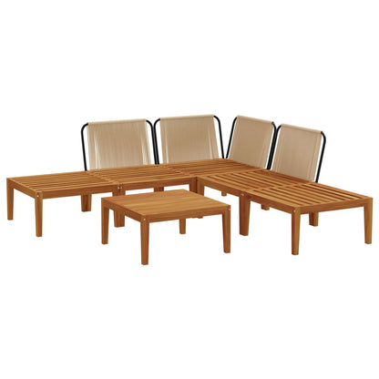 vidaXL 6 pcs Solid Acacia Wood & Rope Natural 4