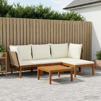 vidaXL 5 pcs Solid Acacia Wood & Rope Natural 1