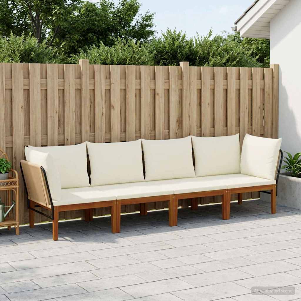 vidaXL 4 pcs Solid Acacia Wood & Rope Natural 1