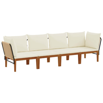 vidaXL 4 pcs Solid Acacia Wood & Rope Natural 2