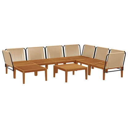 vidaXL 8 pcs Solid Acacia Wood & Rope Natural 4