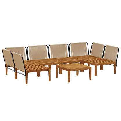 vidaXL 7 pcs Solid Acacia Wood & Rope Natural 4
