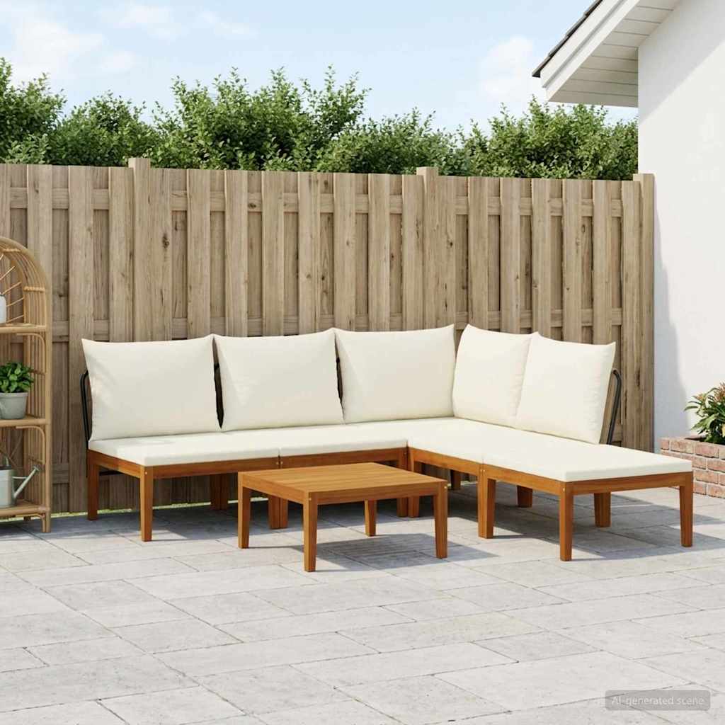 vidaXL 6 pcs Solid Acacia Wood & Rope Natural 1