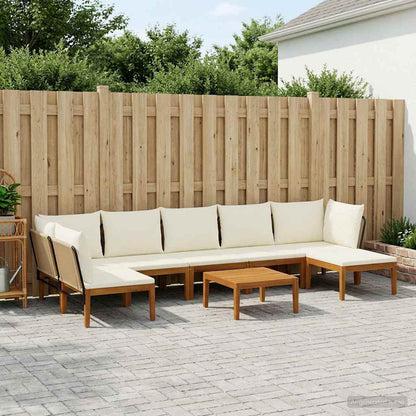 vidaXL 8 pcs Solid Acacia Wood & Rope Natural 1