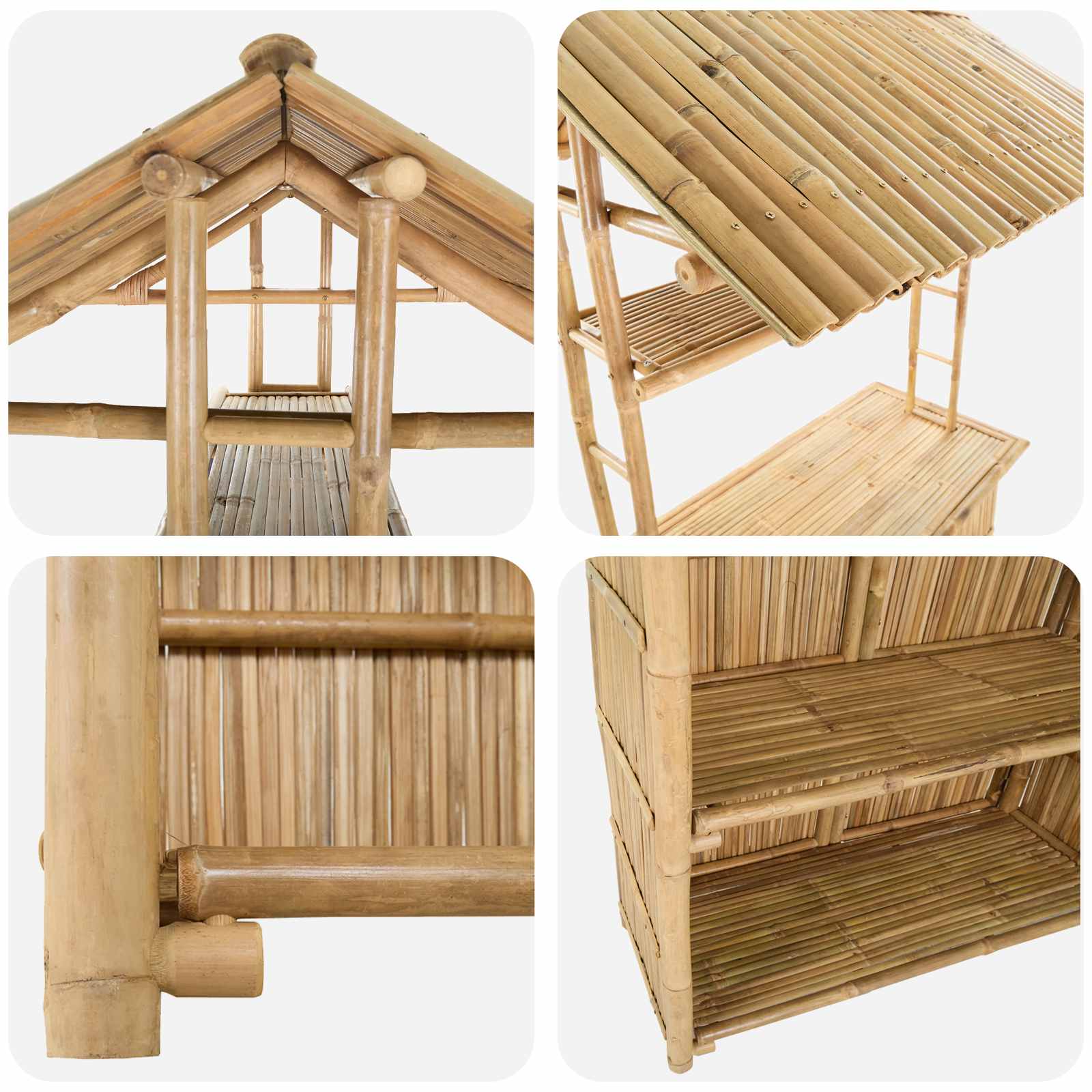 vidaXL Outdoor Bar Table Natural 115 x 95 x 214 cm Bamboo 6