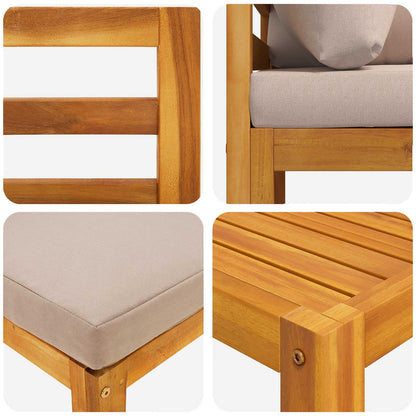 vidaXL Sofa Set 6 pcs Natural Solid Acacia Wood 6