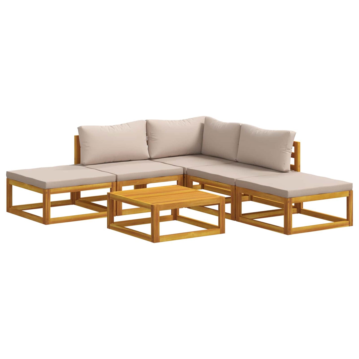 vidaXL Sofa Set 6 pcs Natural Solid Acacia Wood 1