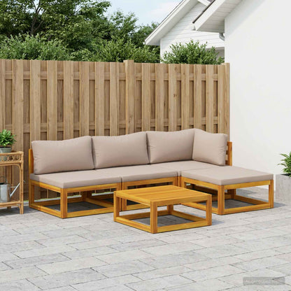 vidaXL Sofa Set 5 pcs Natural Solid Acacia Wood 1