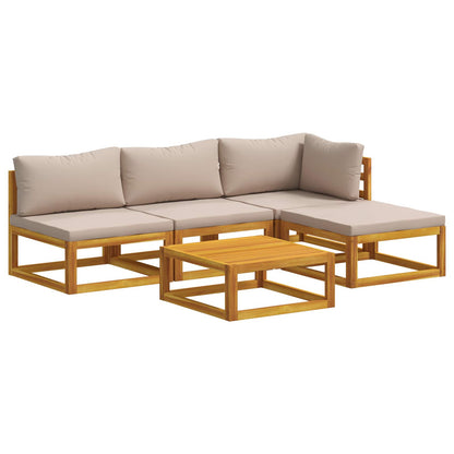 vidaXL Sofa Set 5 pcs Natural Solid Acacia Wood 2