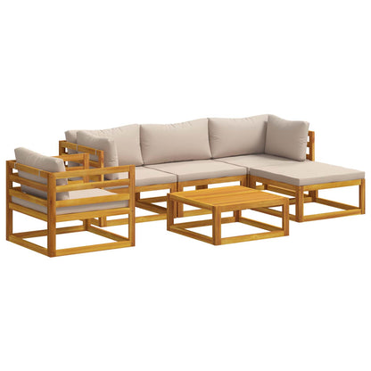 vidaXL Sofa Set 6 pcs Natural Solid Acacia Wood 2