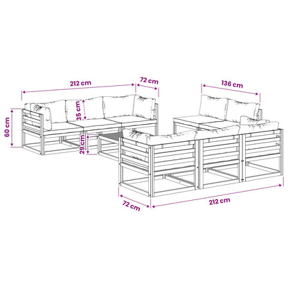 vidaXL 9 Piece Garden Lounge Set Modular Natural Solid Acacia Wood 6