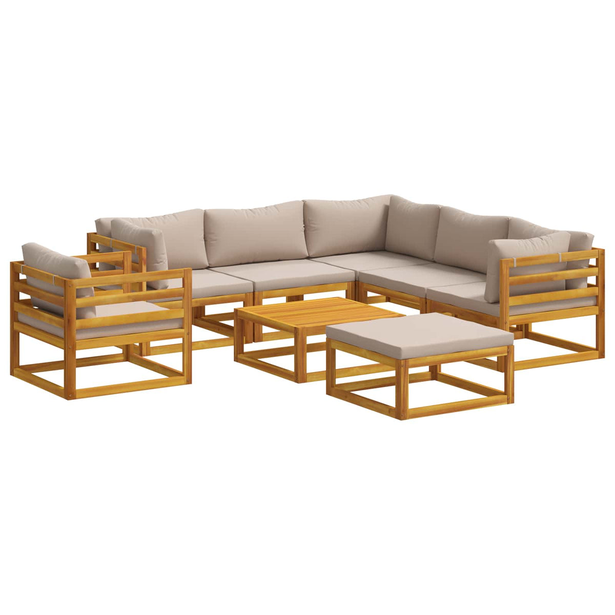 vidaXL Sofa Set 8 pcs Natural Solid Acacia Wood 2
