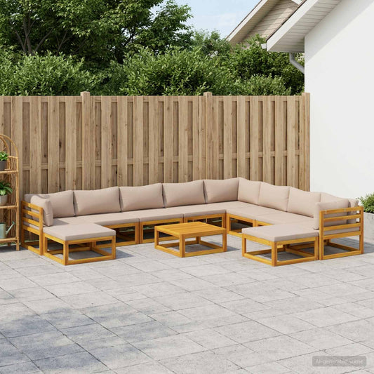 vidaXL Sofa Set 11 pcs Natural Solid Acacia Wood 1