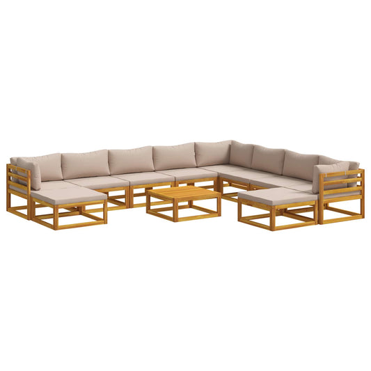 vidaXL Sofa Set 11 pcs Natural Solid Acacia Wood 2