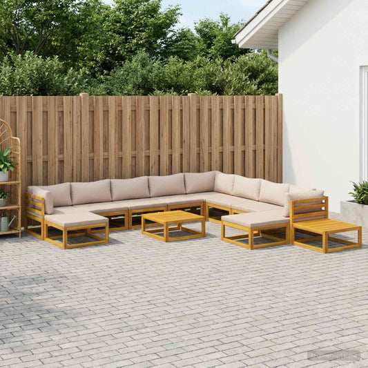 vidaXL Sofa Set 12 pcs Natural Solid Acacia Wood 1