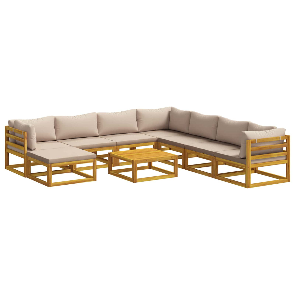vidaXL Sofa Set 9 pcs Natural Solid Acacia Wood 2