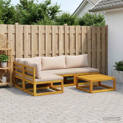 vidaXL Sofa Set 5 pcs Natural Solid Acacia Wood 1