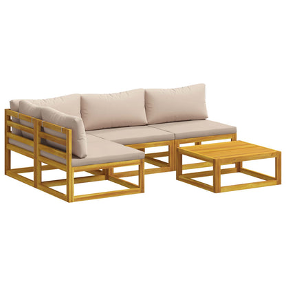 vidaXL Sofa Set 5 pcs Natural Solid Acacia Wood 2
