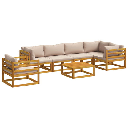 vidaXL Sofa Set 7 pcs Natural Solid Acacia Wood 2
