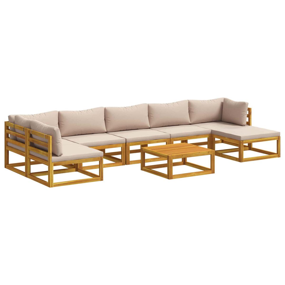 vidaXL Sofa Set 8 pcs Natural Solid Acacia Wood 2