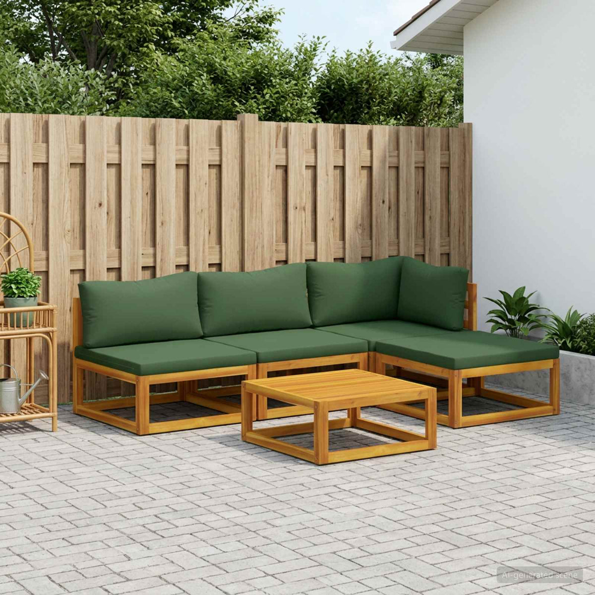 vidaXL Sofa Set 5 pcs Natural Solid Acacia Wood 1