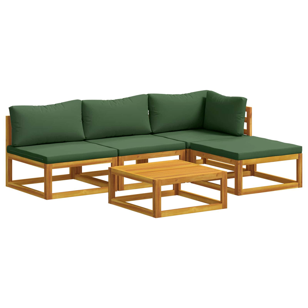 vidaXL Sofa Set 5 pcs Natural Solid Acacia Wood 2
