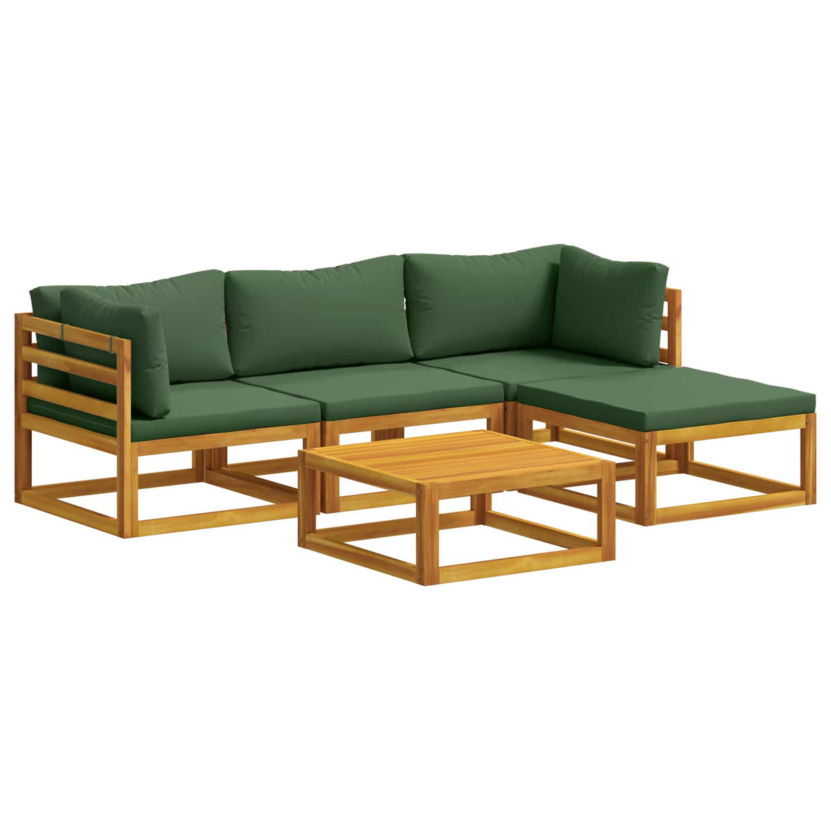 vidaXL Sofa Set 5 pcs Natural Solid Acacia Wood 2