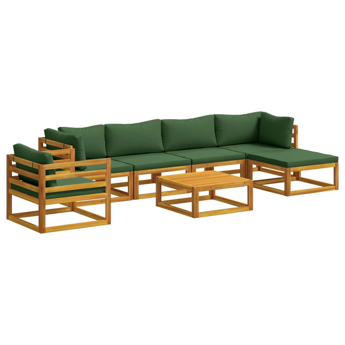 vidaXL Sofa Set 7 pcs Natural Solid Acacia Wood 2