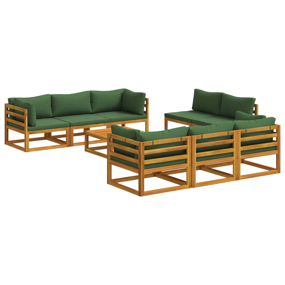 vidaXL 9 Piece Garden Lounge Set Modular Natural Solid Acacia Wood 2