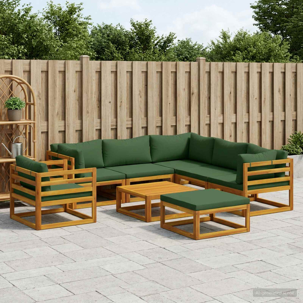 vidaXL Sofa Set 8 pcs Natural Solid Acacia Wood