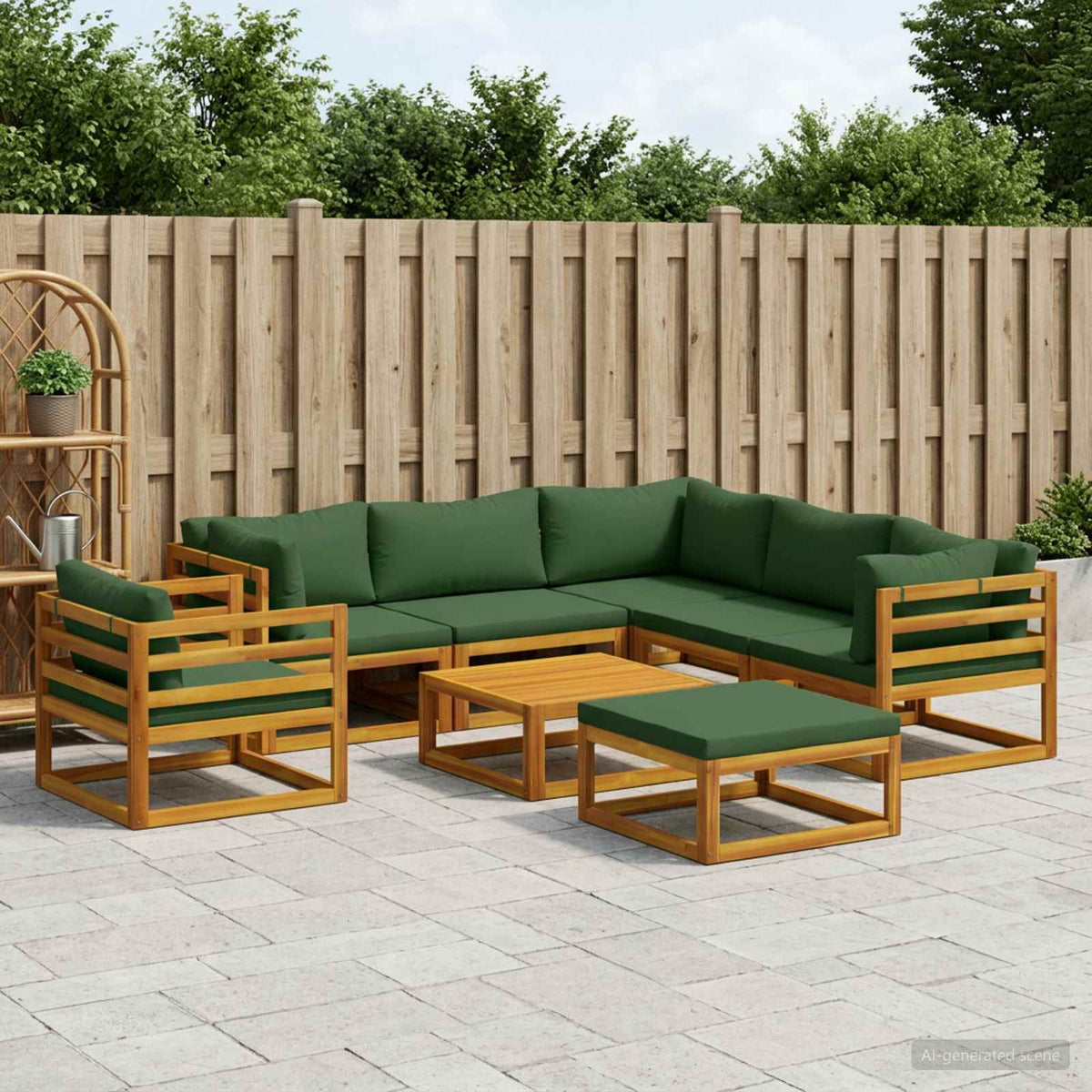 vidaXL Sofa Set 8 pcs Natural Solid Acacia Wood 1