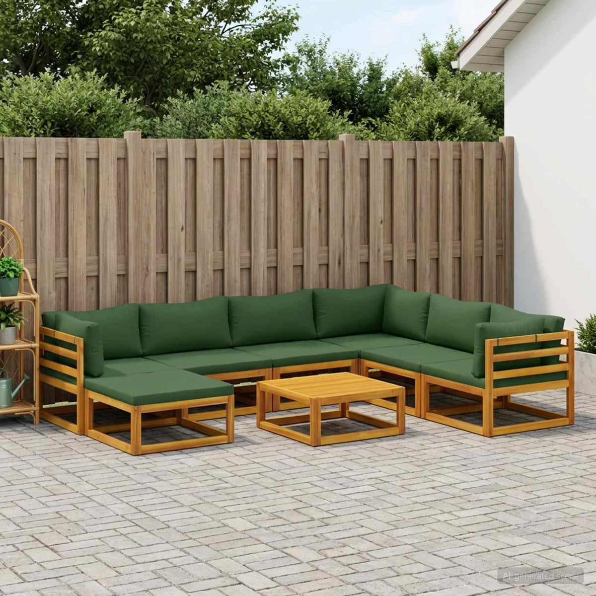 vidaXL Sofa Set 8 pcs Natural Solid Acacia Wood 1