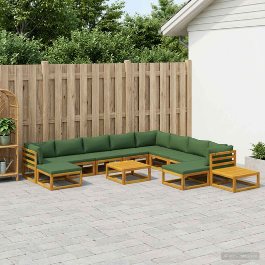 vidaXL Sofa Set 12 pcs Natural Solid Acacia Wood 1