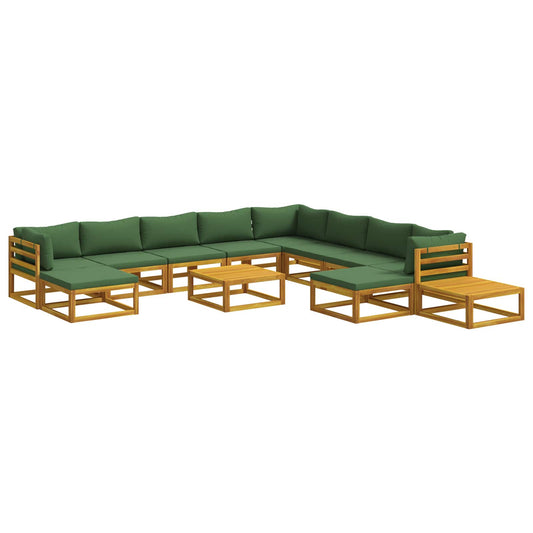 vidaXL Sofa Set 12 pcs Natural Solid Acacia Wood 2