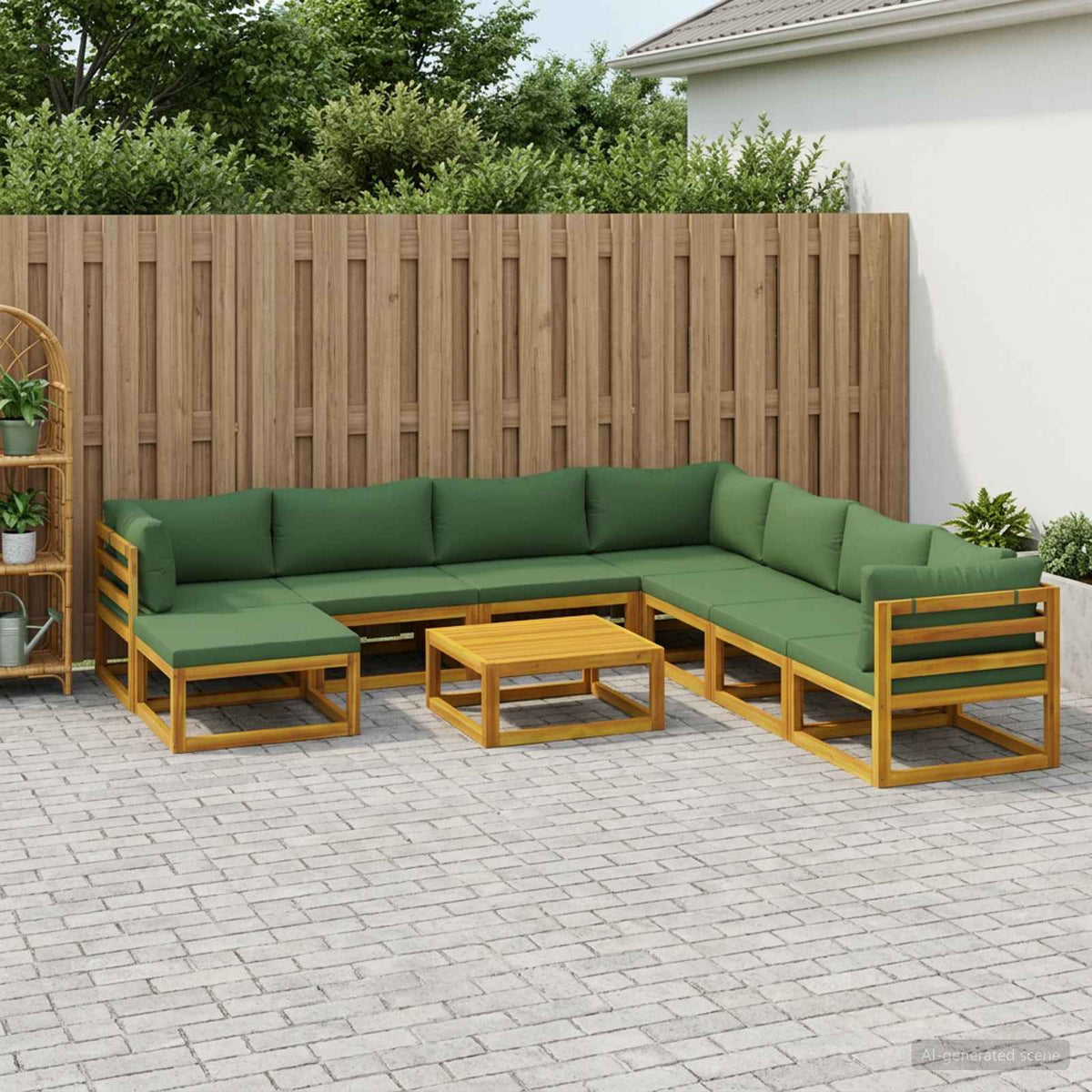 vidaXL Sofa Set 9 pcs Natural Solid Acacia Wood 1