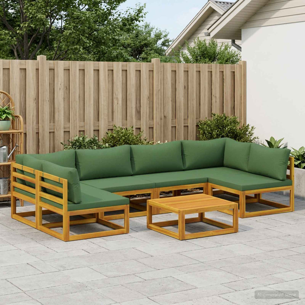 vidaXL Sofa Set 7 pcs Natural Solid Acacia Wood