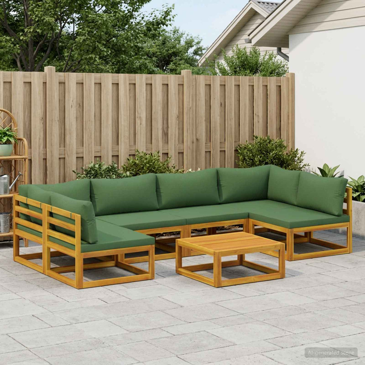 vidaXL Sofa Set 7 pcs Natural Solid Acacia Wood 1