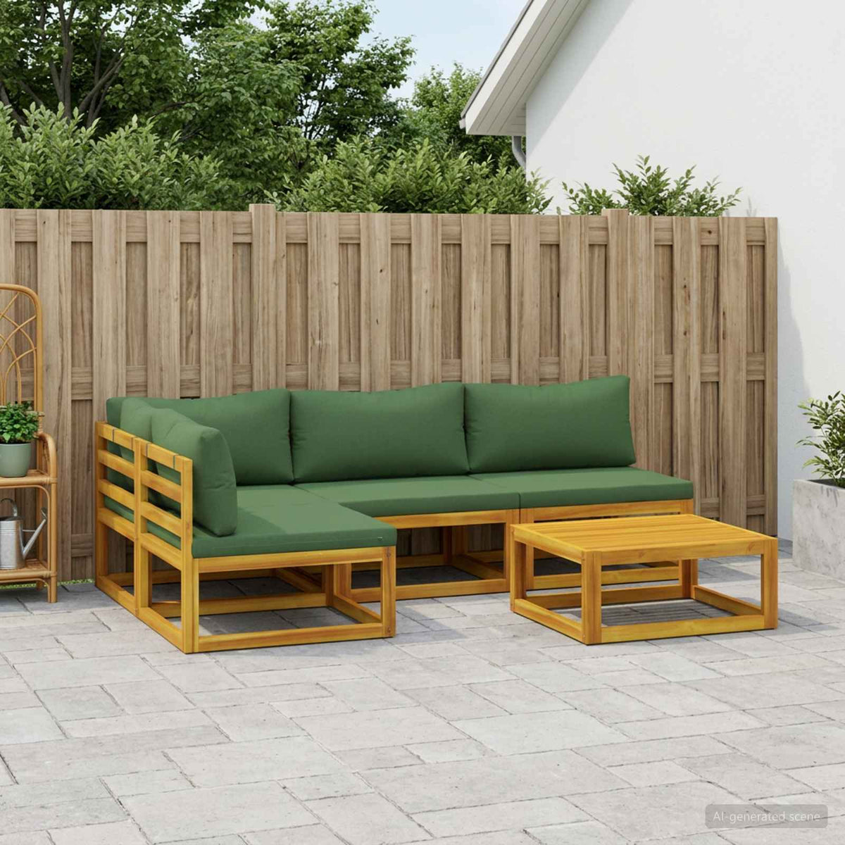 vidaXL Sofa Set 5 pcs Natural Solid Acacia Wood 1