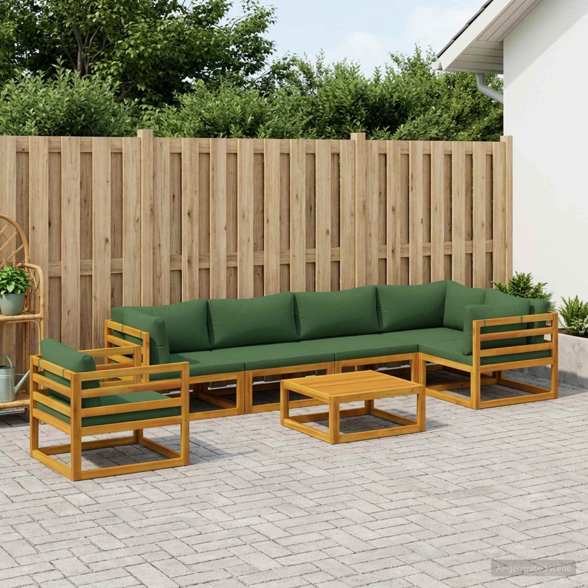 vidaXL Sofa Set 7 pcs Natural Solid Acacia Wood 1