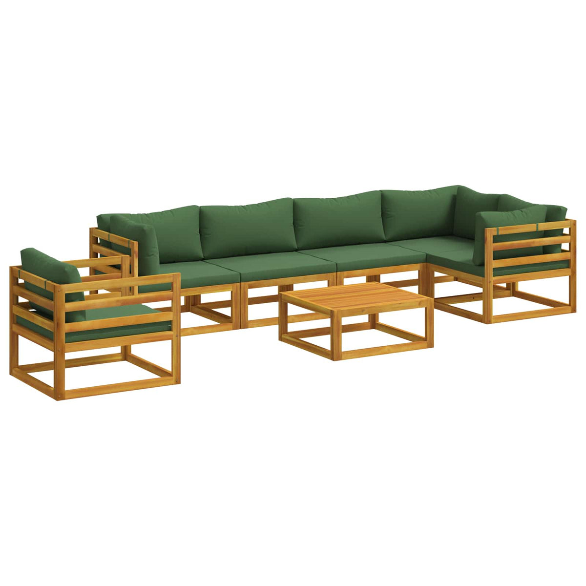 vidaXL Sofa Set 7 pcs Natural Solid Acacia Wood 2