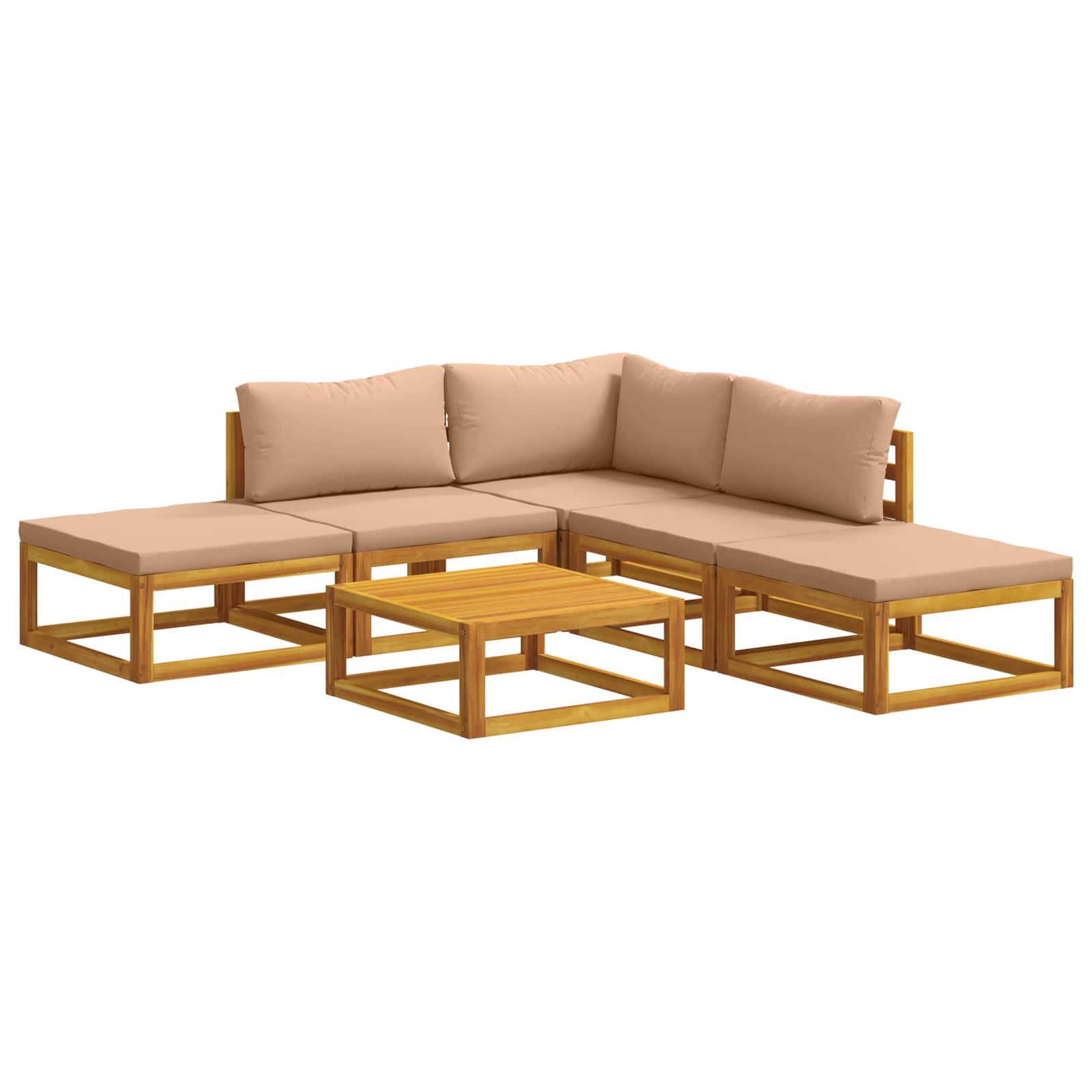 vidaXL Sofa Set 6 pcs Natural Solid Acacia Wood 1