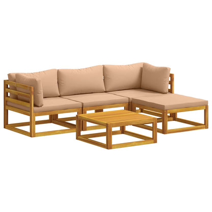 vidaXL Sofa Set 5 pcs Natural Solid Acacia Wood 2