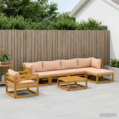 vidaXL Sofa Set 7 pcs Natural Solid Acacia Wood 1