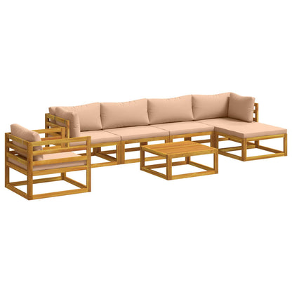 vidaXL Sofa Set 7 pcs Natural Solid Acacia Wood 2